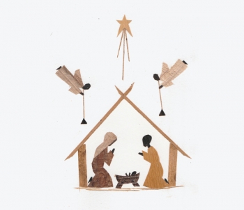Weihnachtskarte aus Bananenblättern | Nr.G04 Weihnachtskarte aus Bananenblättern | Nr.G04