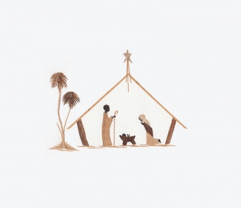 Weihnachtskarte aus Bananenblättern | Nr.G06 Weihnachtskarte aus Bananenblättern | Nr.G06